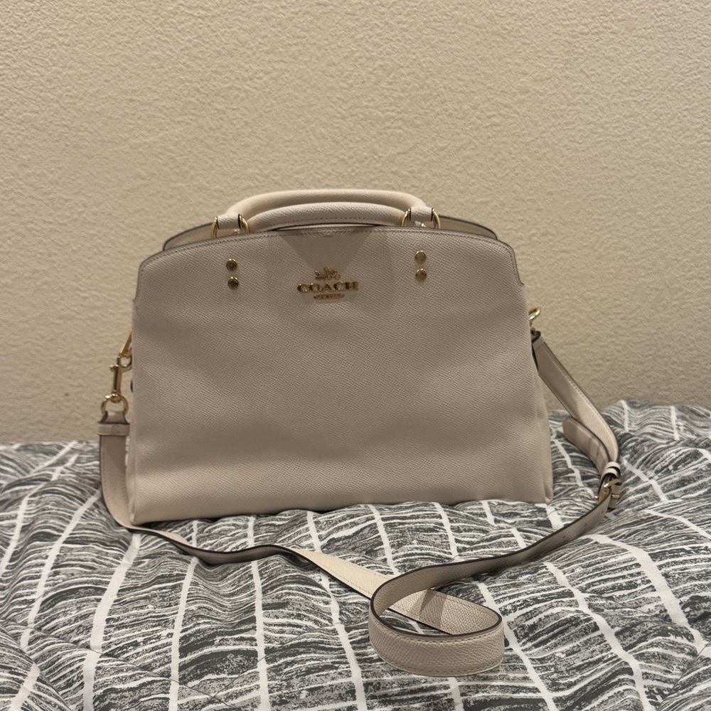 Coach Pebbled Leather Satchel - Ivory